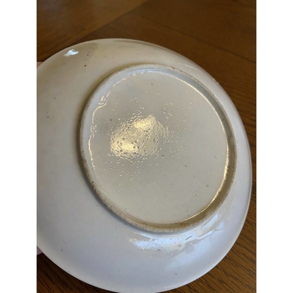 Vintage 1940s WW2 Japanese Glazed Ceramic Dish Stamped Painted Mountain Scene - Picture 2 of 7